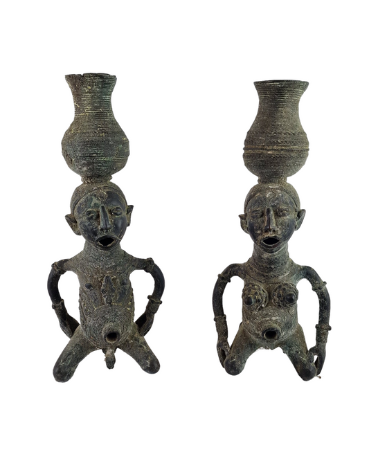 Bronze Figure Pair - Male and Female