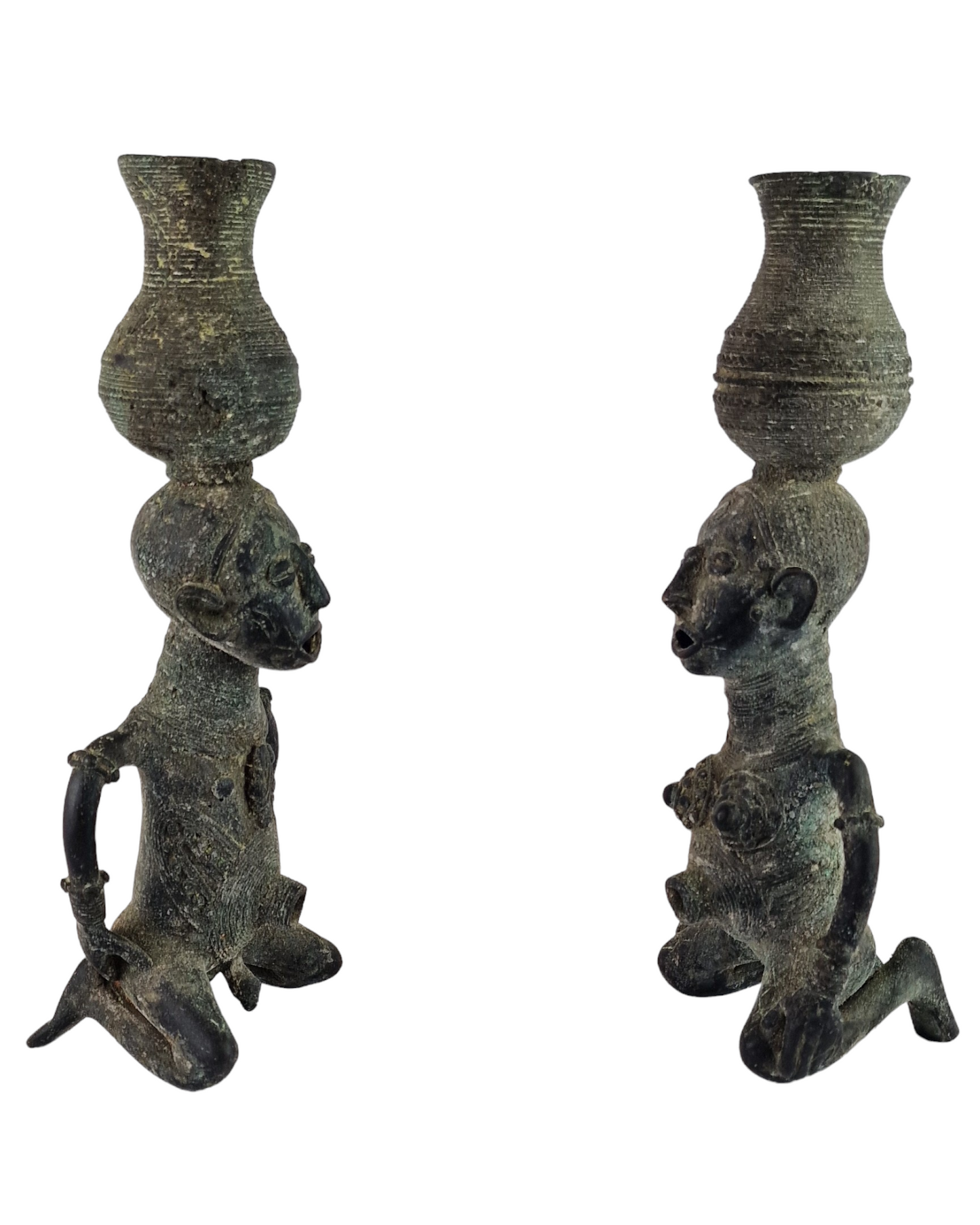 Bronze Figure Pair - Male and Female
